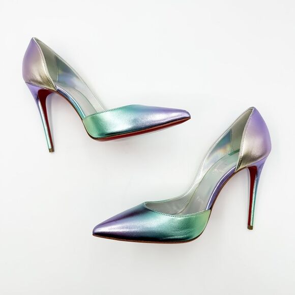 Christian Louboutin Iriza Pumps 100 Ombré Iridescent Heels EU 37.5 US 7.5 - Picture 9 of 14